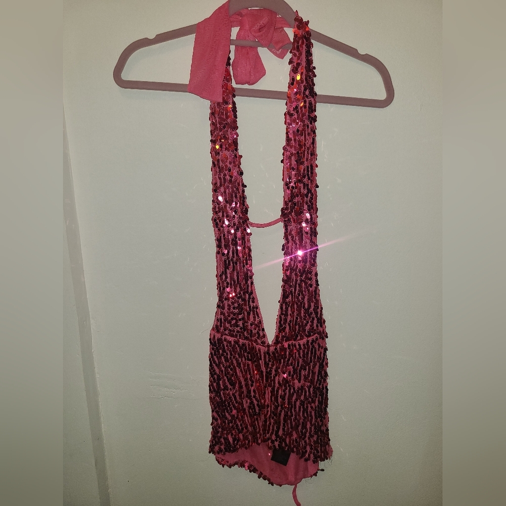 Leg Avenue Hot Pink Mini Lingerie Sequence Dress